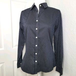 Banana Republic Black White Polka Dot Button Shirt